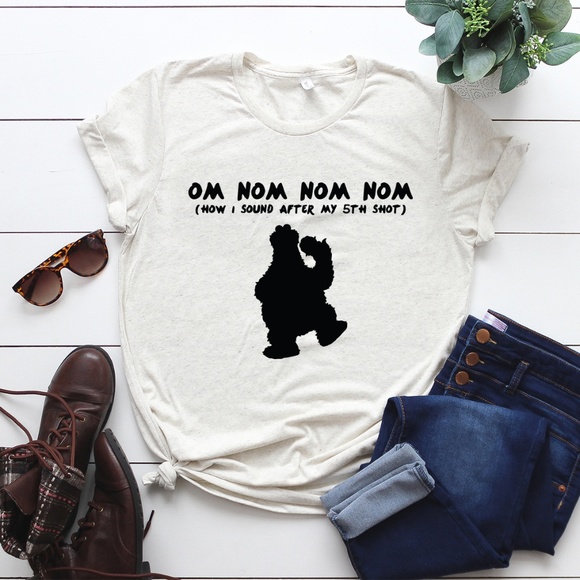 Cookie Monster theme Funny drinking Tee for Women - Picture 3 of 4